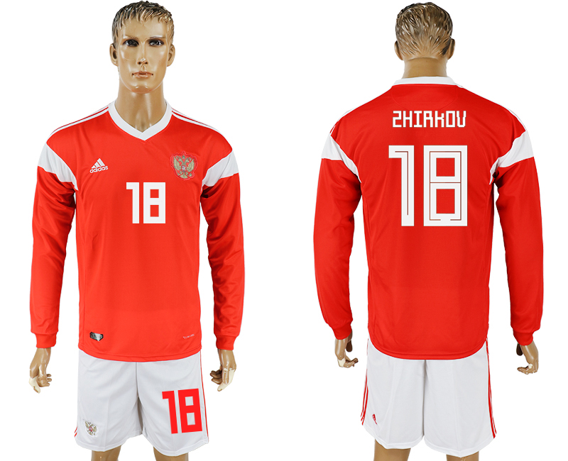 Maillot de foot RUSSIA LONG SLEEVE SUIT #18 ZHIRKOV  2018 FIFA W